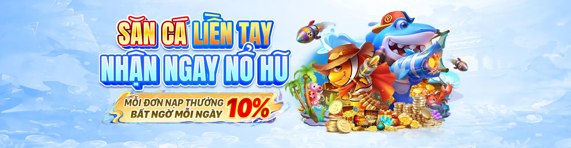 Hình ảnh đại dương rực rỡ với các loài cá và người chơi đang săn bắn